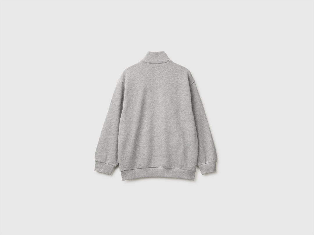 Swaetshirt With Zipped - Grey