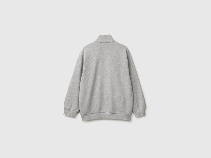 Swaetshirt With Zipped - Grey