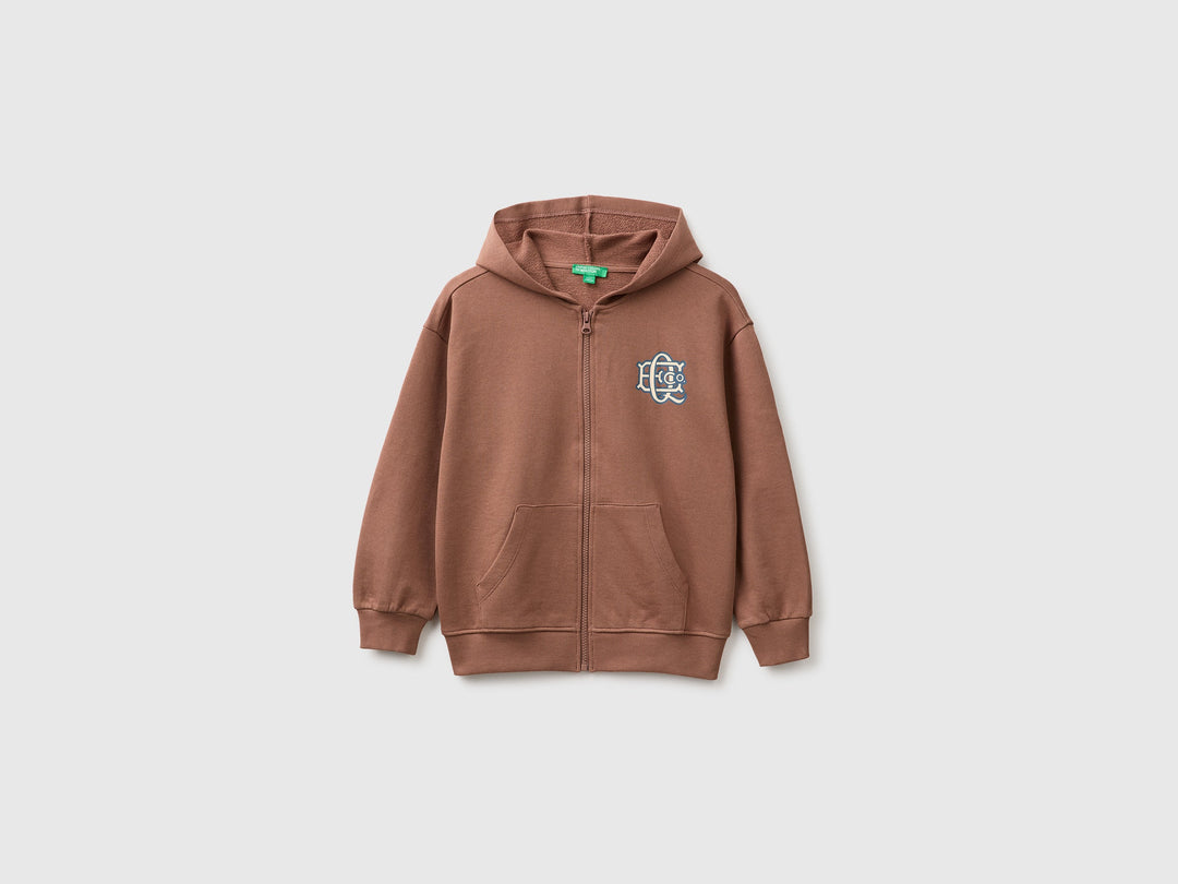 Sweatshirt With Hood - Brown