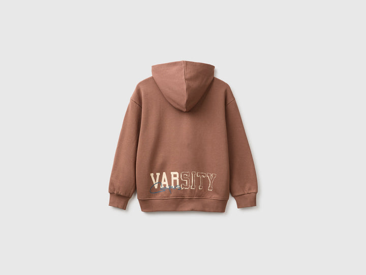 Sweatshirt With Hood - Brown
