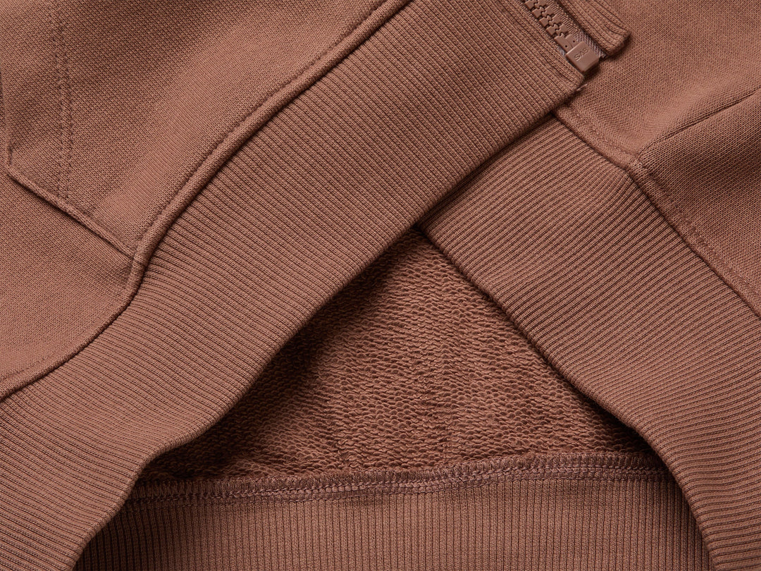 Sweatshirt With Hood - Brown