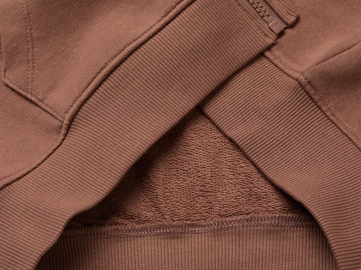 Sweatshirt With Hood - Brown