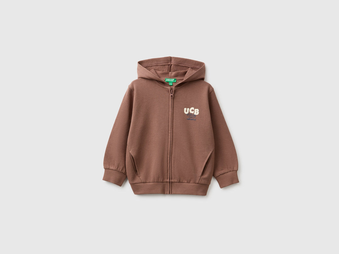 Sweatshirt With Hood - Brown