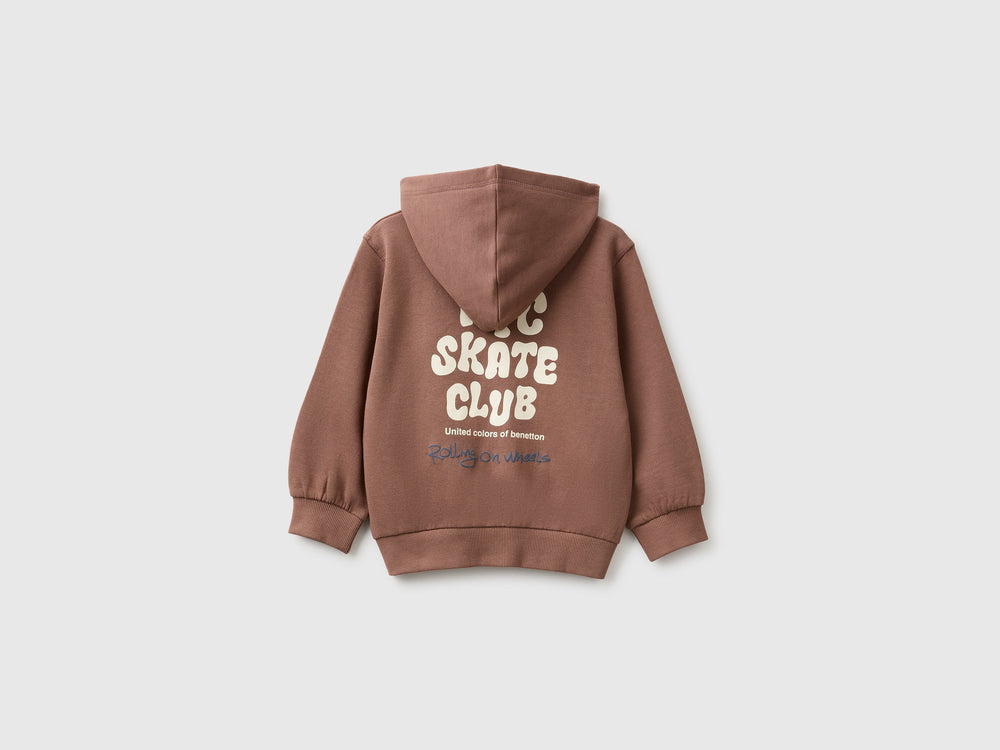 Sweatshirt With Hood - Brown