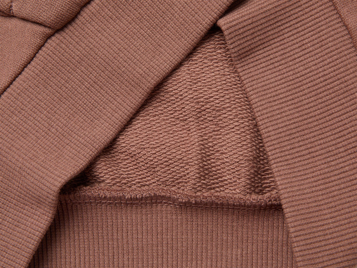 Sweatshirt With Hood - Brown
