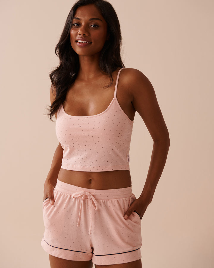 Cotton Crop Cami - Peachskin Dot