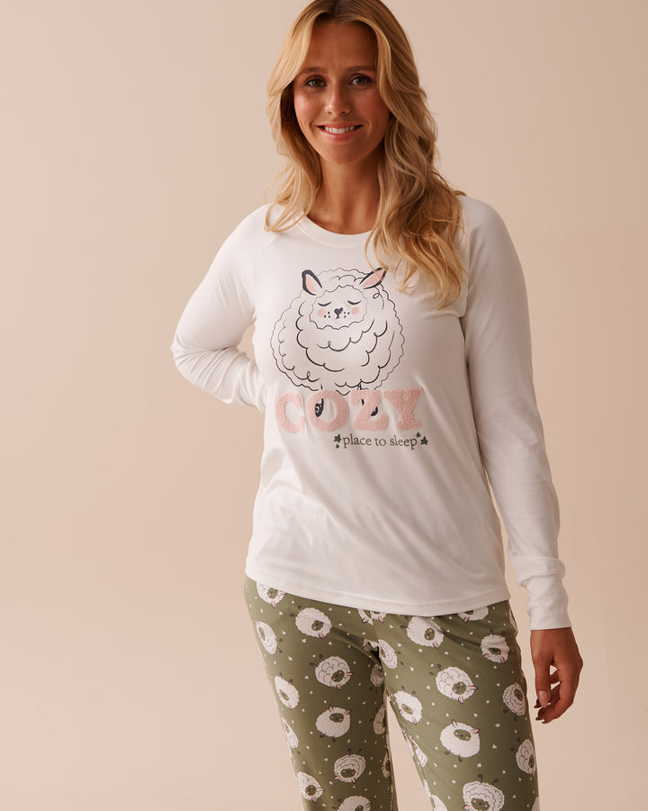 Dog Print Super Soft Long Sleeve Shirt - Peachskin