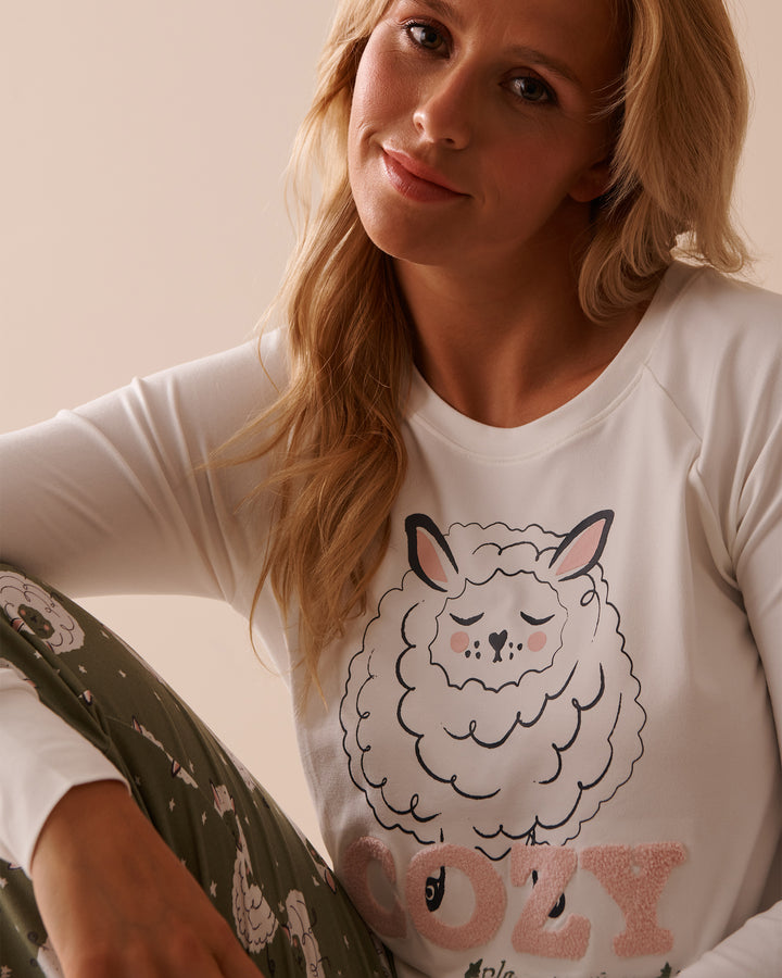 Dog Print Super Soft Long Sleeve Shirt - Peachskin