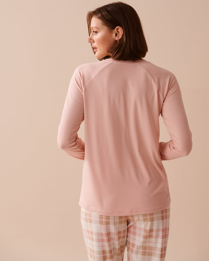 Dog Print Super Soft Long Sleeve Shirt - Peachskin