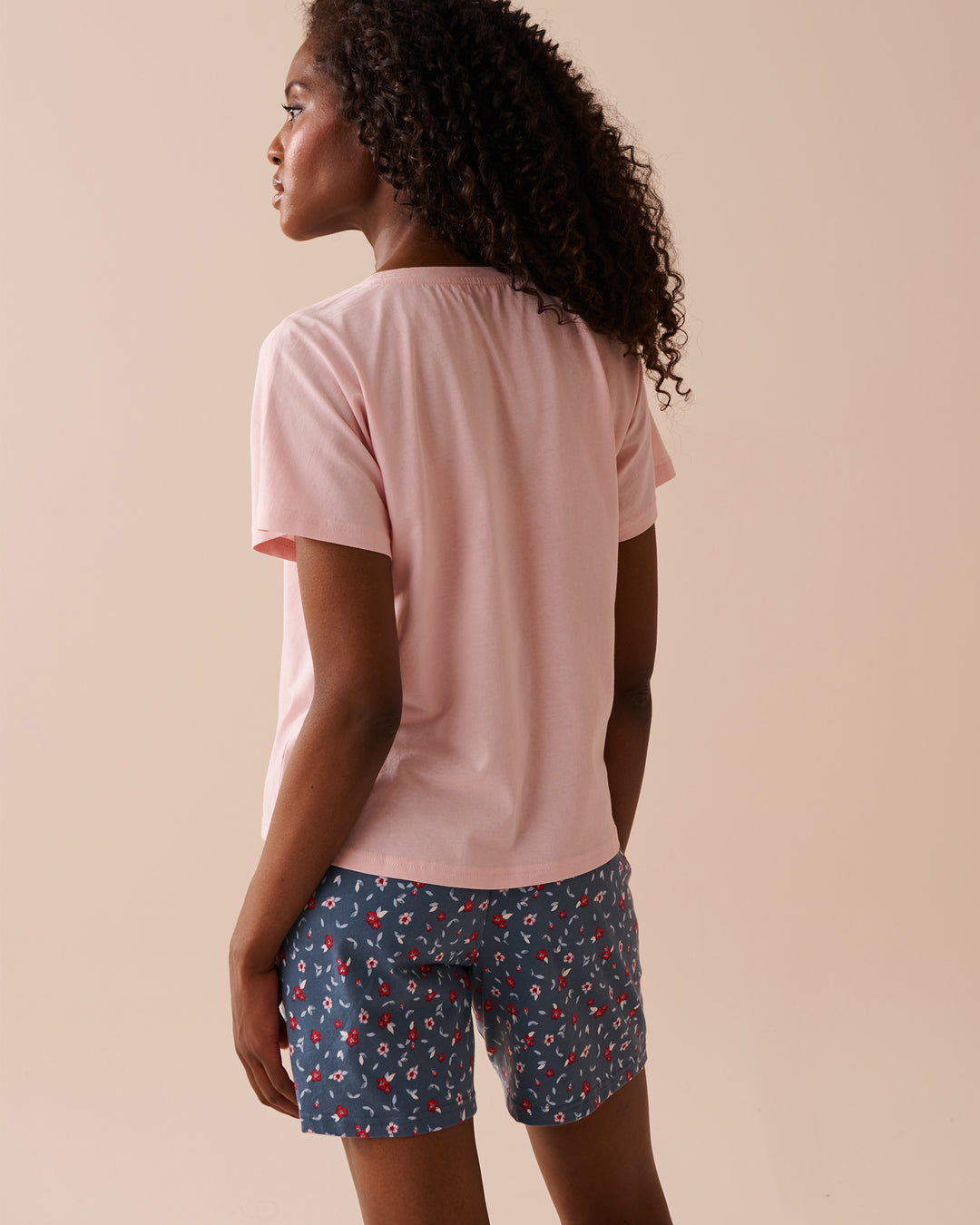 Apple Print Cotton V-neck T-shirt - Microchip
