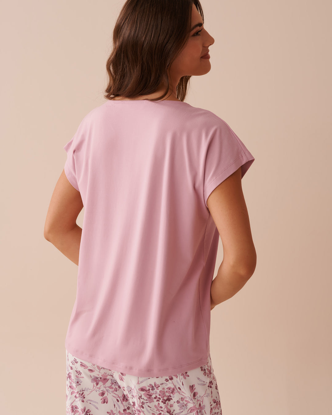 Super Soft V-neck T-shirt - Mauve Mist