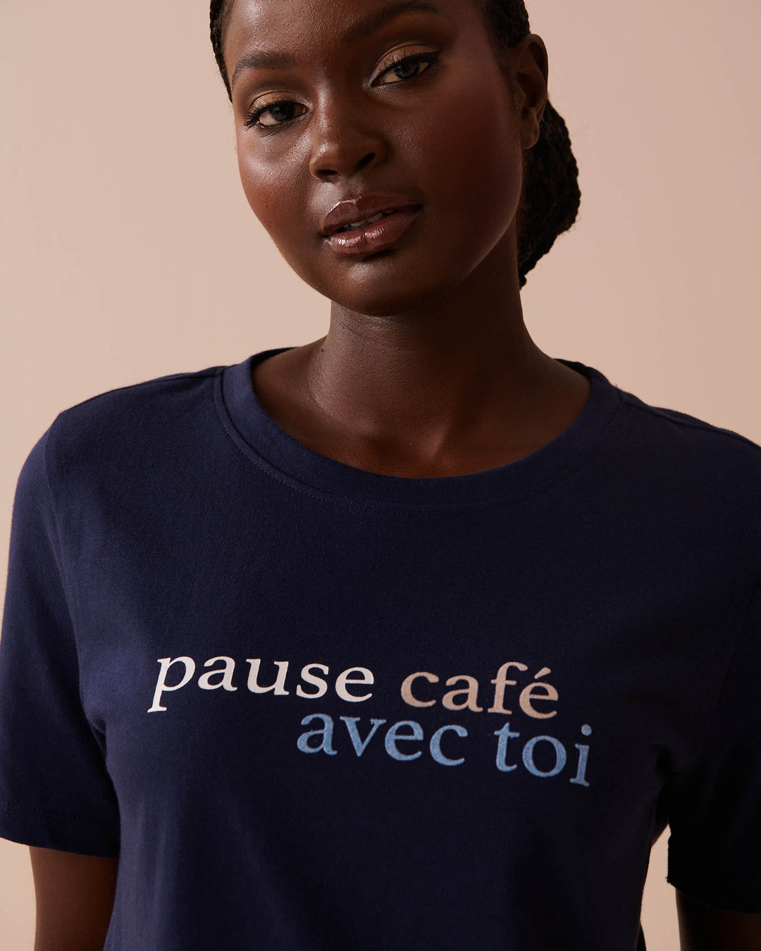 Koala Print Cotton T-shirt - Evening Blue