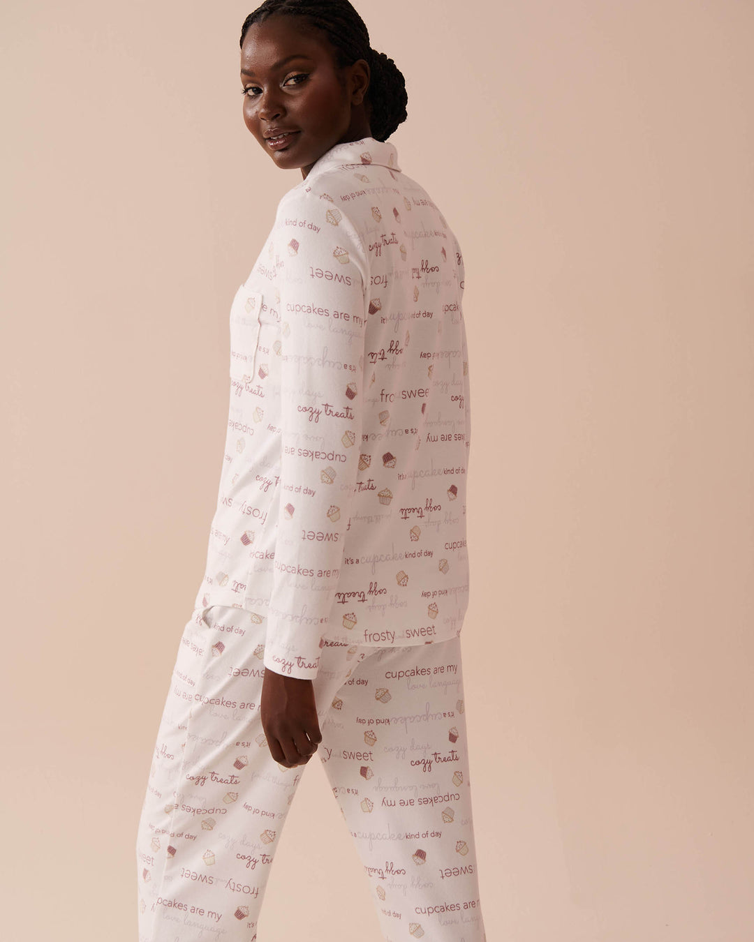 Cupcake Print Recycled Fibers Button-down Shirt - Coffee Cups