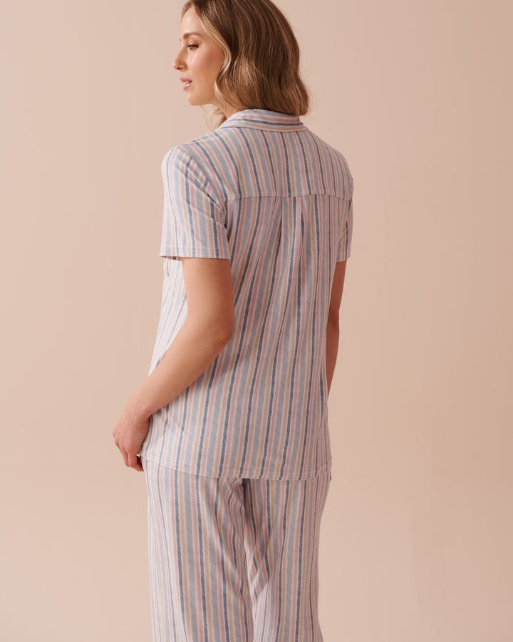 Soothing Stripes Super Soft Button-down Shirt - Hatched Multistripe