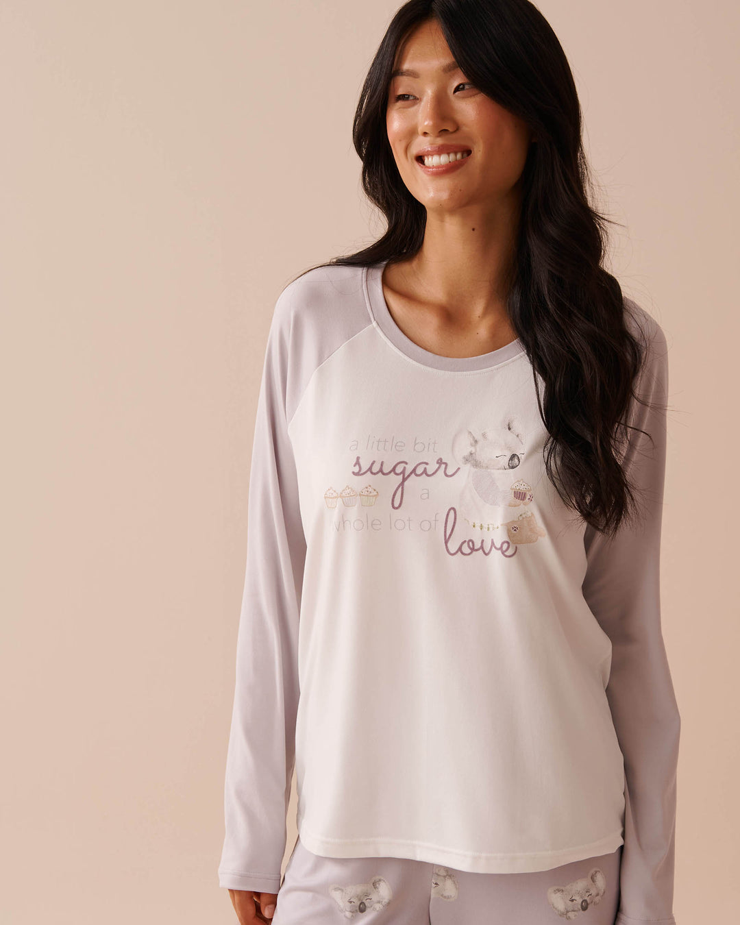 Cat Print Super Soft Long Sleeve Shirt - Forever Blue