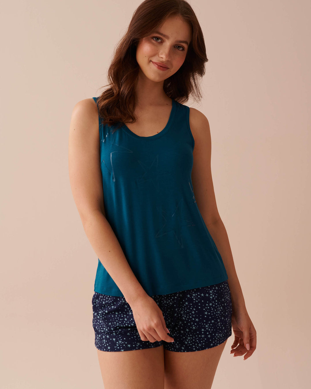 Soft Jersey Cami - Evening Blue W Screen