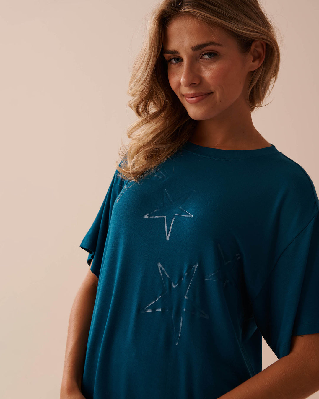 Soft Jersey Drop Shoulder T-shirt - Evening Blue