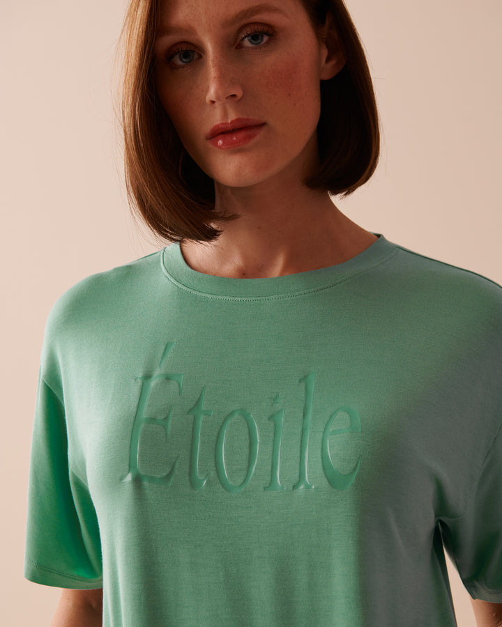 Soft Jersey Drop Shoulder T-shirt - Evening Blue
