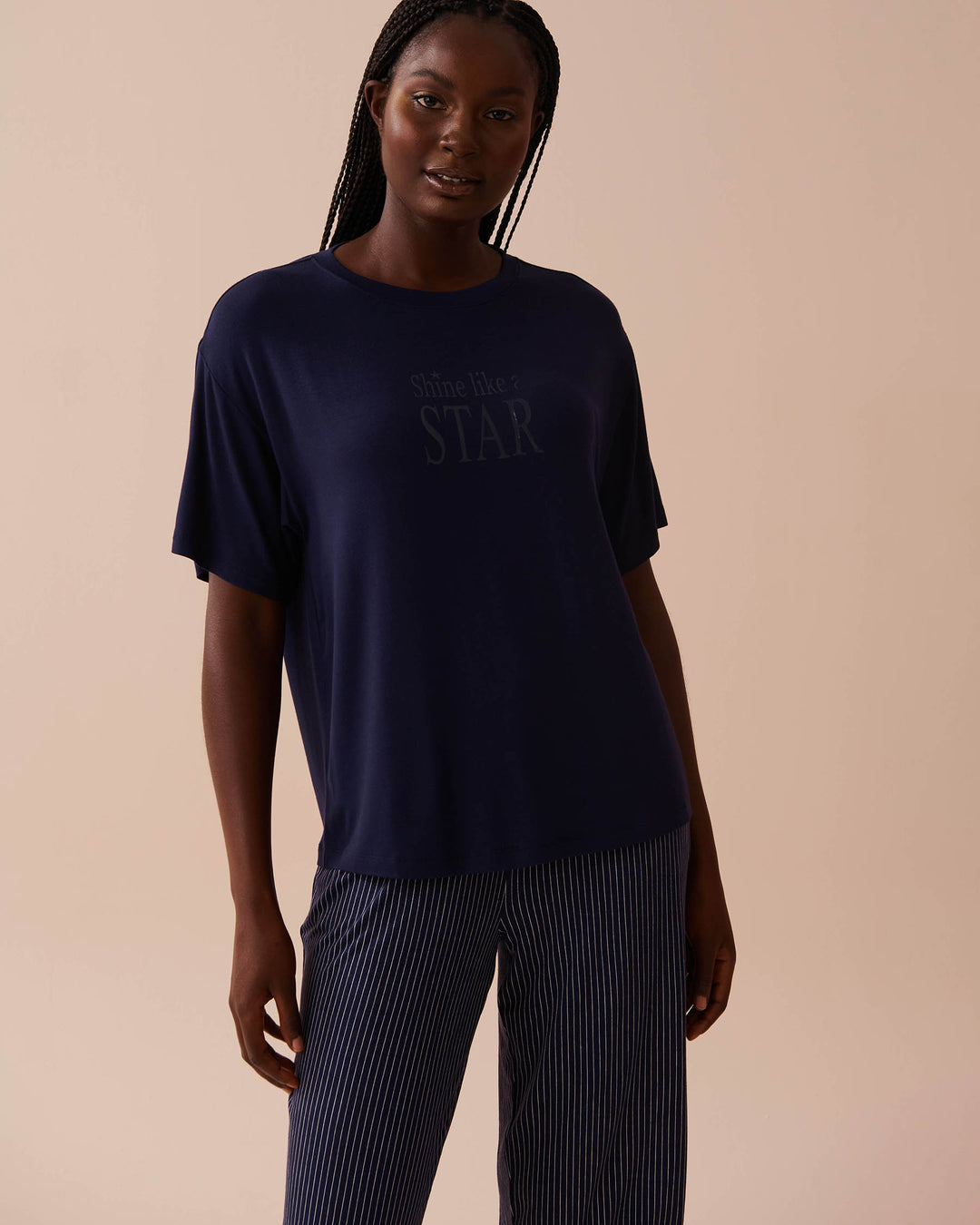 Soft Jersey Drop Shoulder T-shirt - Evening Blue