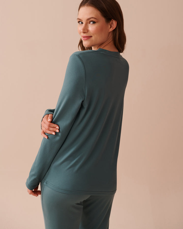 Rabbit Print Super Soft Long Sleeve Shirt - North Atlantic