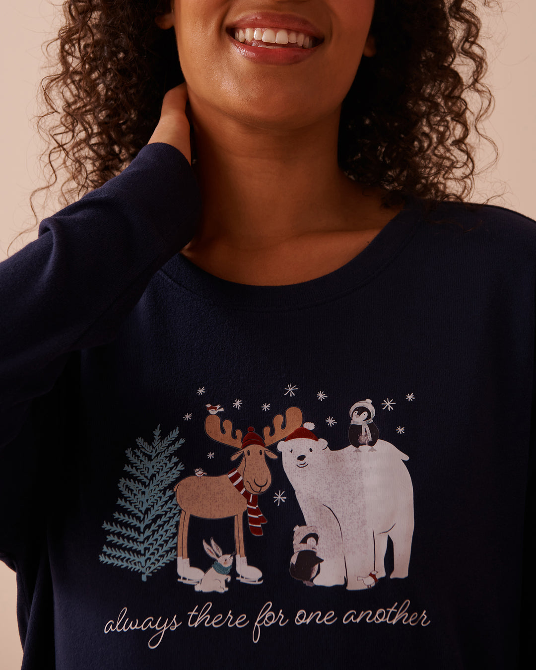 Animal Print Recycled Fibers Long Sleeve Shirt - Evening Blue
