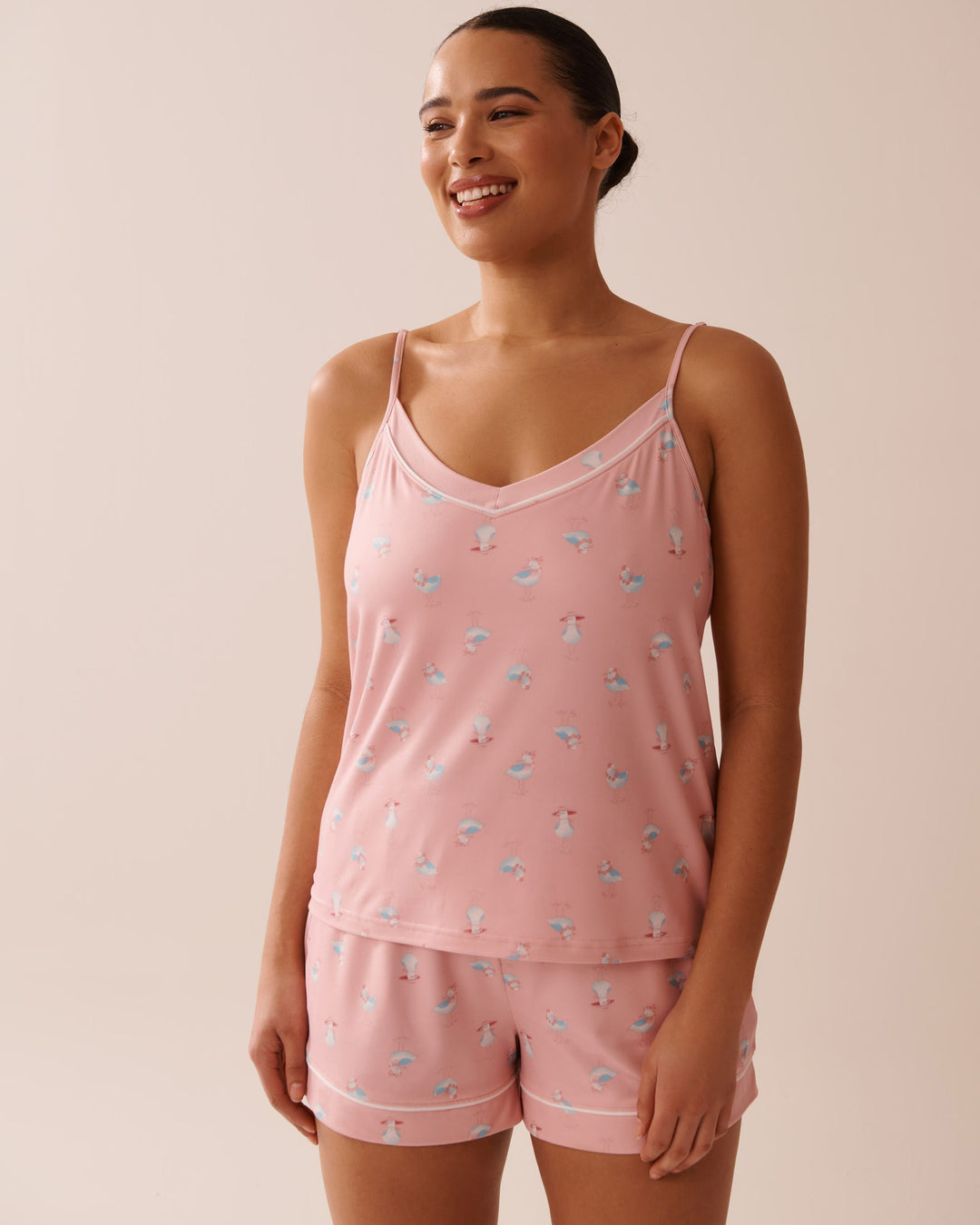 Seagull Print Super Soft Cami - Peachskin Gull