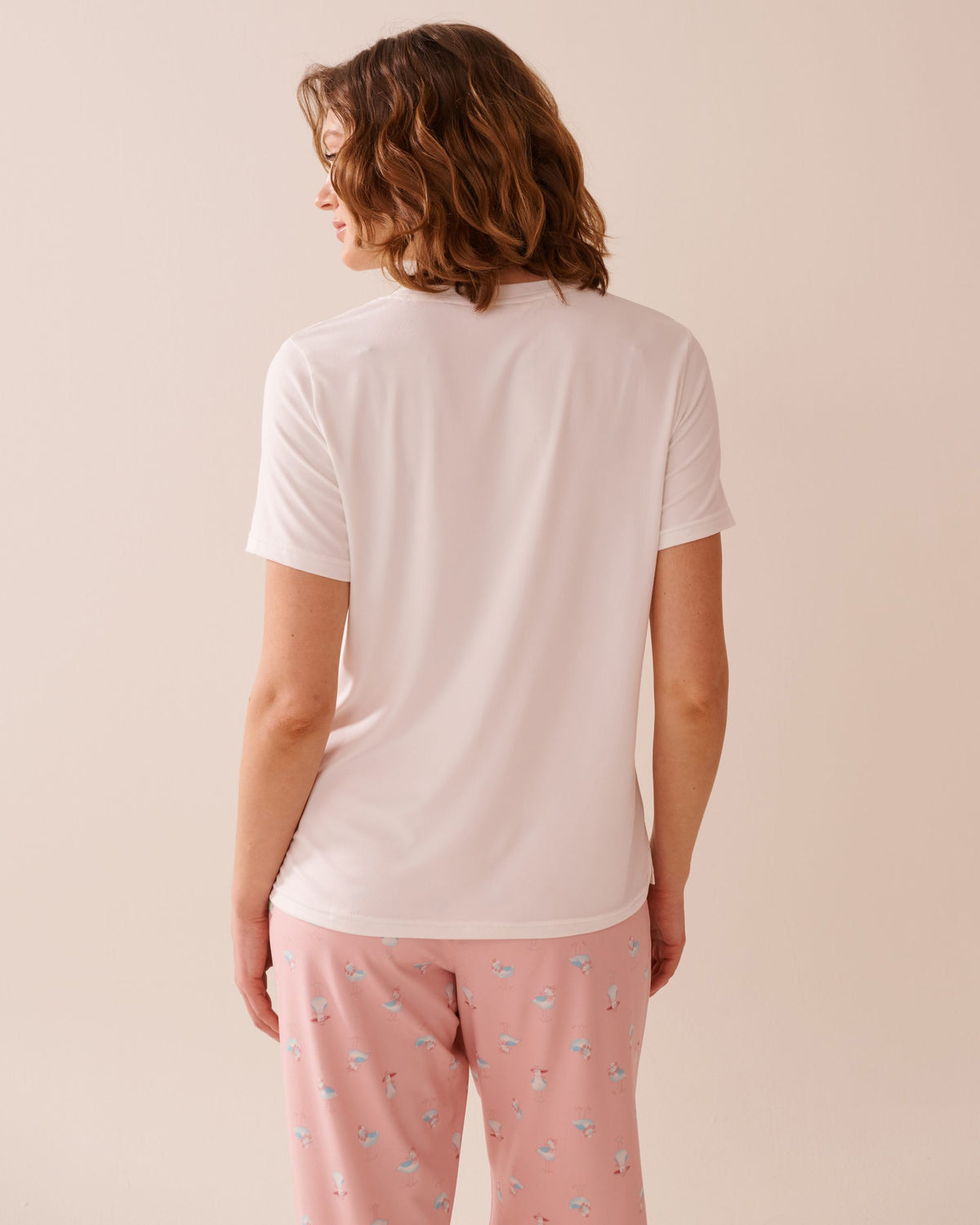 Seagull Print Super Soft T-shirt - Snow White