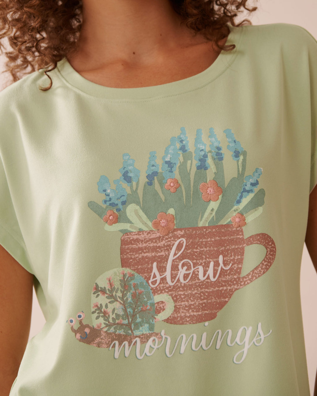 Snail Print Super Soft T-shirt - Seacrest