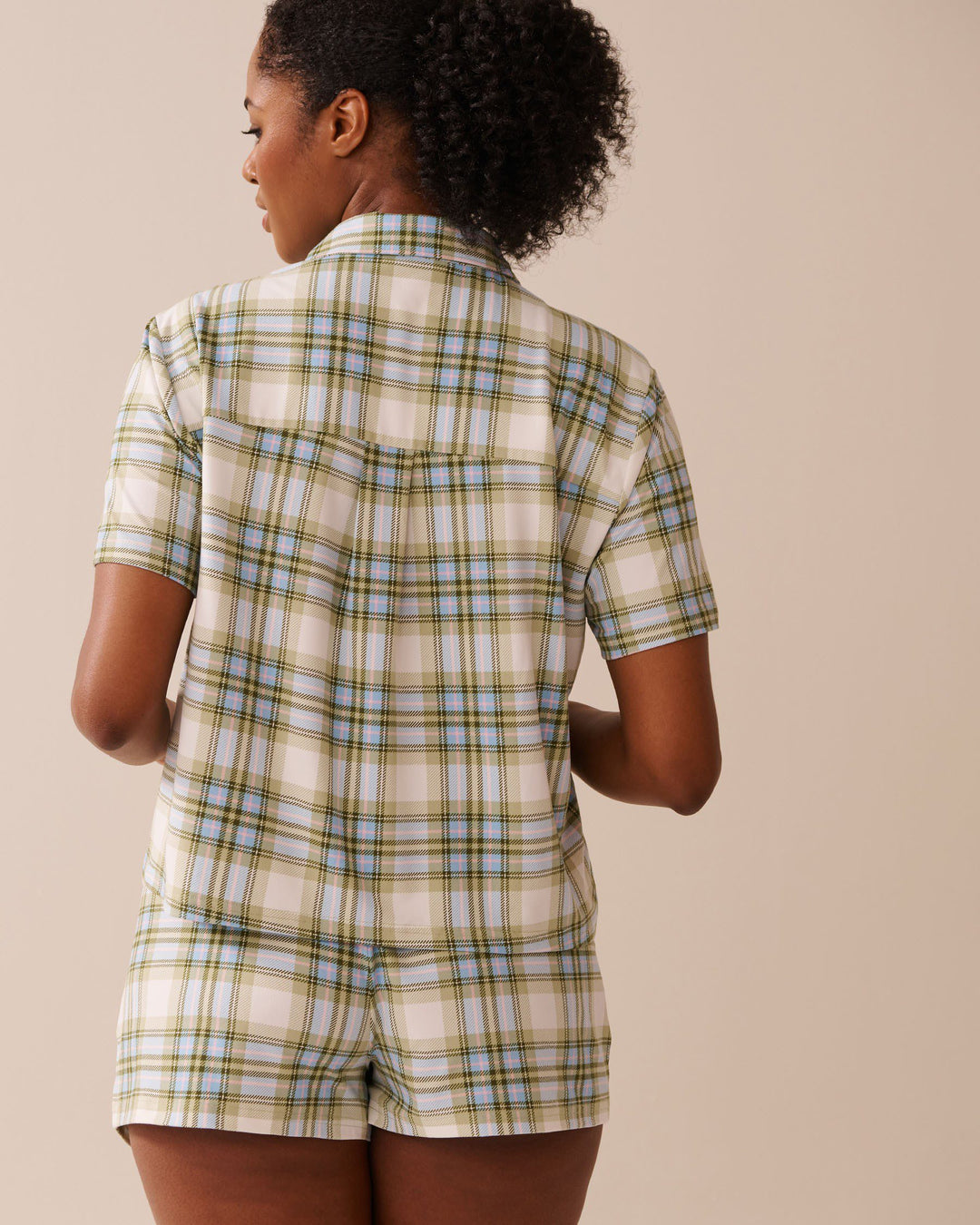 Pink Plaid Super Soft Button-down Shirt - Snow White Lint Plaid