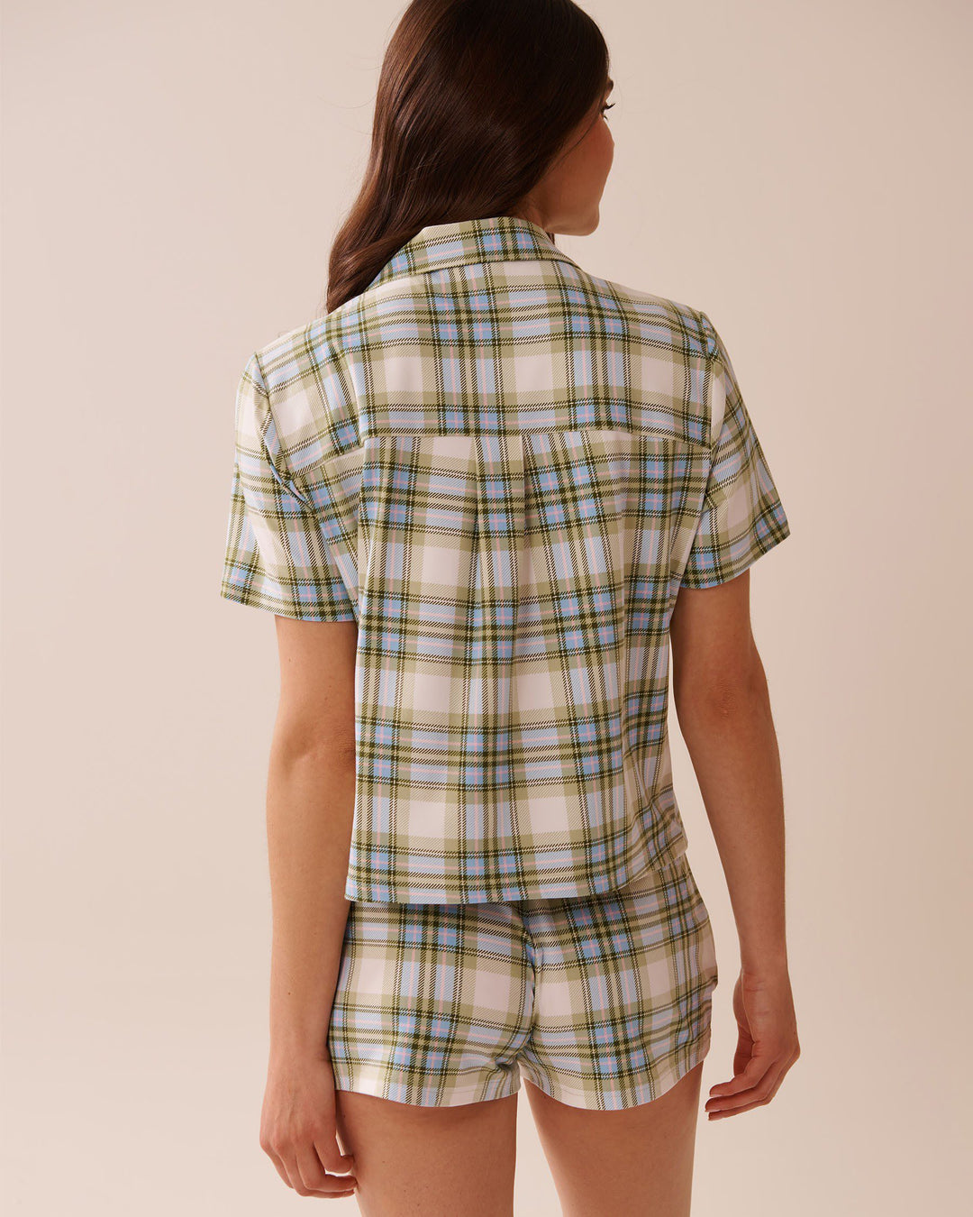 Pink Plaid Super Soft Button-down Shirt - Snow White Lint Plaid