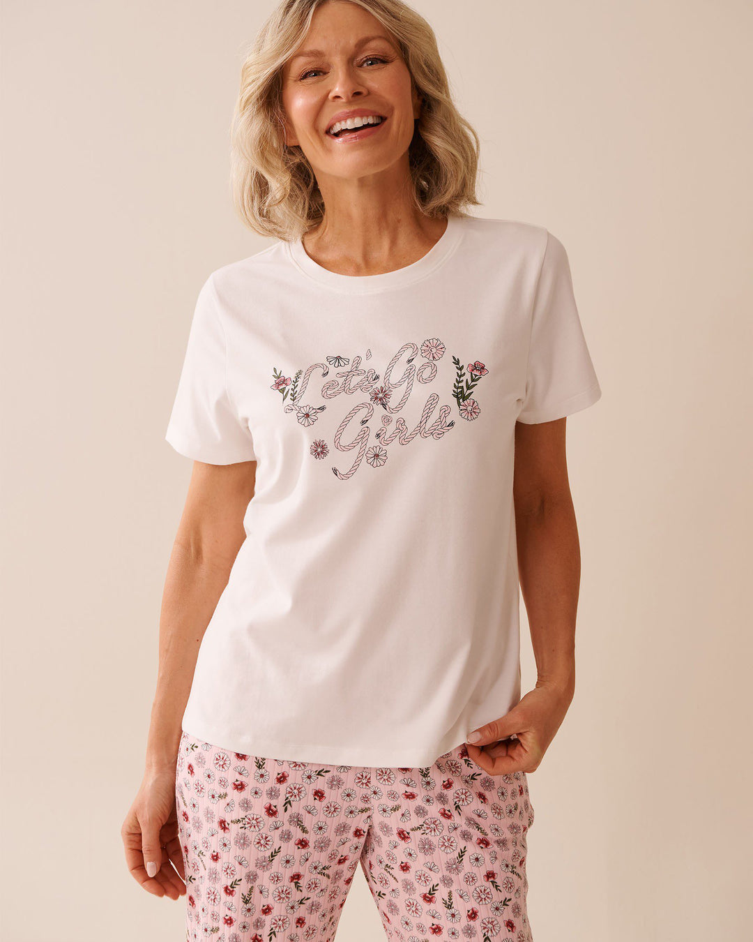 Frog Print Cotton T-shirt - Snow White
