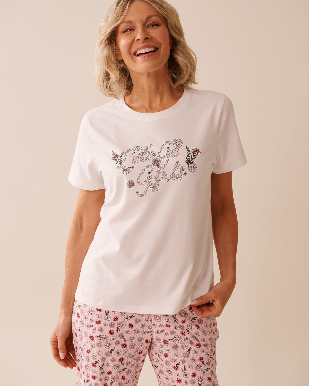 Frog Print Cotton T-shirt - Snow White