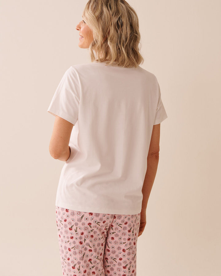 Frog Print Cotton T-shirt - Snow White