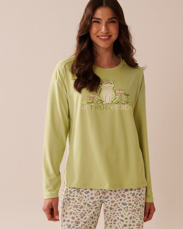 Frog Print Super Soft Long Sleeve Shirt - Lint