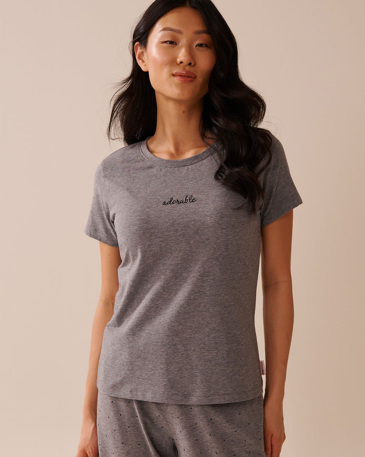 Cotton T-shirt - Charcoal Mix