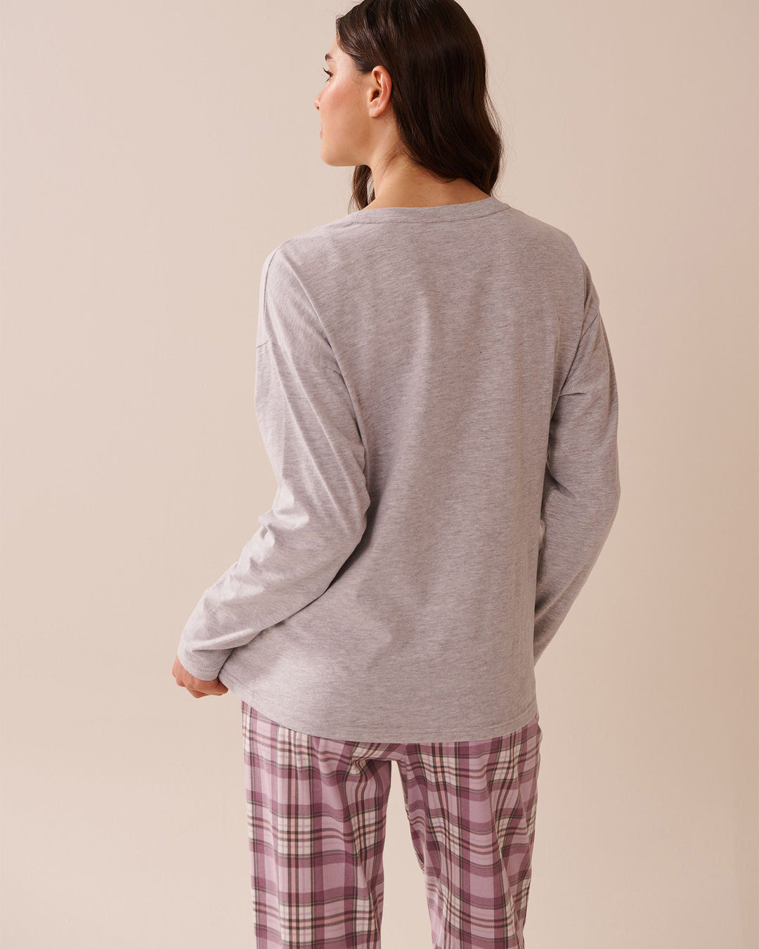 Mouse Print Cotton Long Sleeve Shirt - Comfy Grey Mix