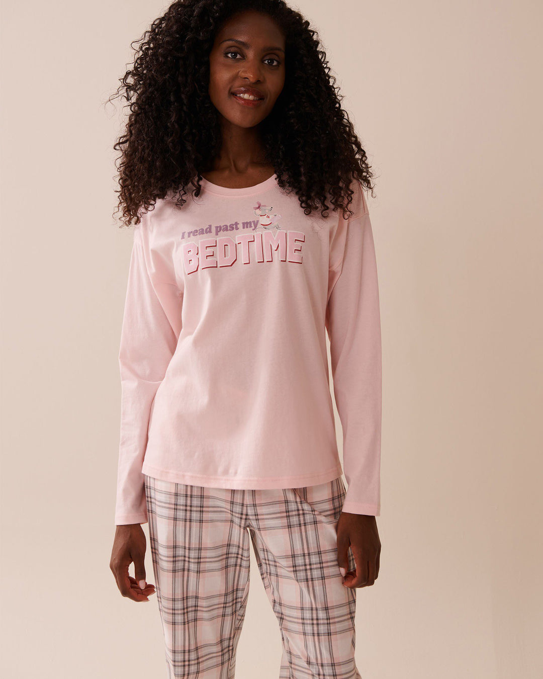 Mouse Print Cotton Long Sleeve Shirt - Lotus