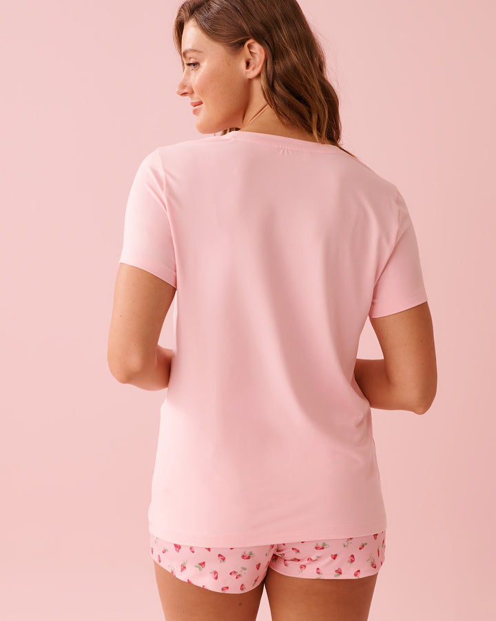 Peachy Dream Teddy T-shirt - Pink
