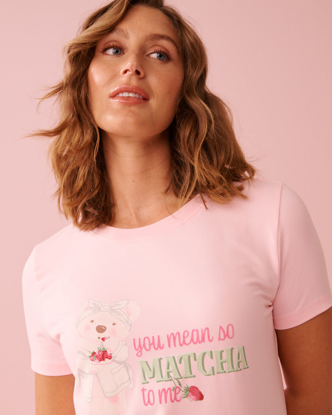 Peachy Dream Teddy T-shirt - Pink