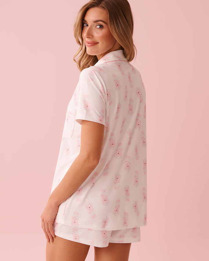 Peachy Dream Teddy Shirt - White