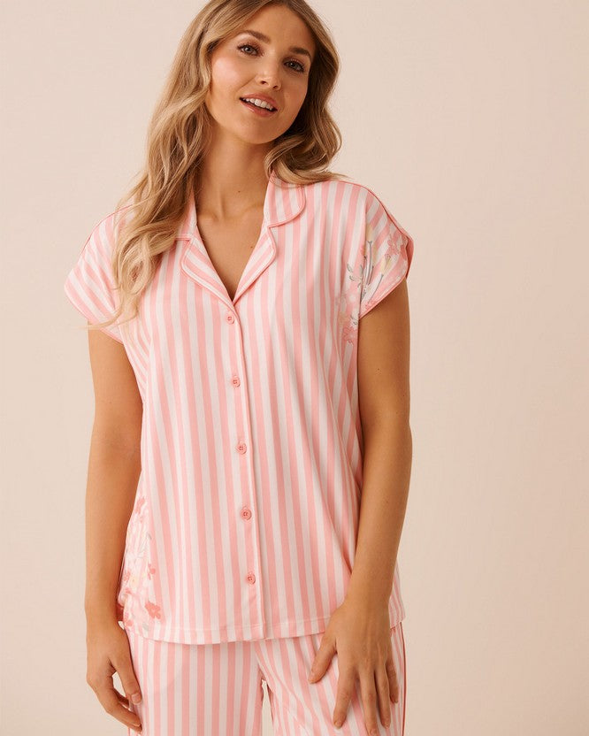 Peachy D Floral Dolman S Shirt - Pink