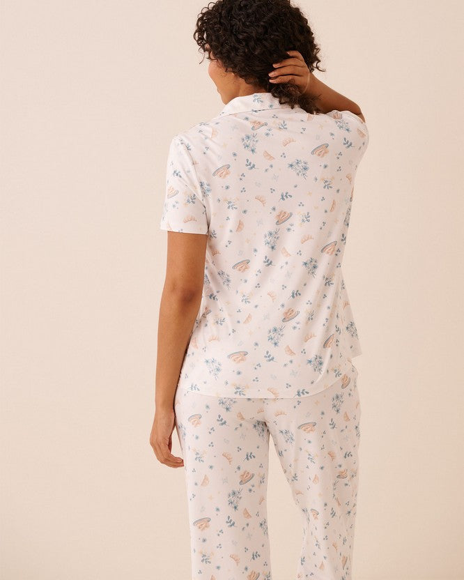 Peachy Dream Brunch Shirt - White
