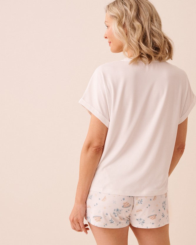 Peachy Dream Brunch T-shirt - White