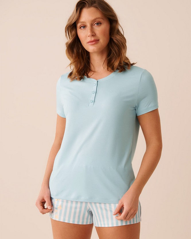 Peach D Brunch Tshirt Wplacket - White