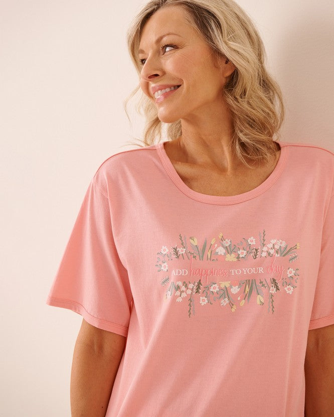 Cotton Viscose Summer T-shirt - Pink
