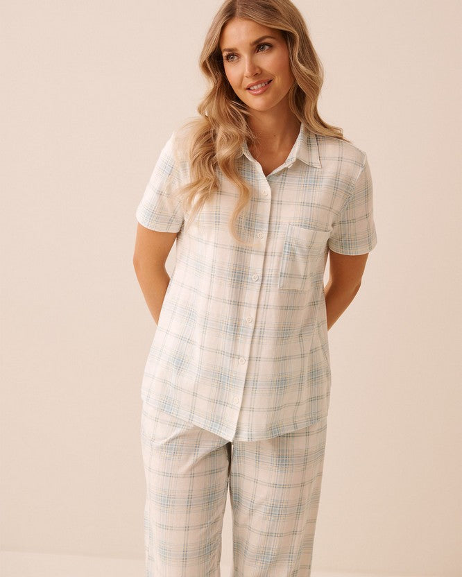 Cotton Viscose Summer Shirt - Light Blue