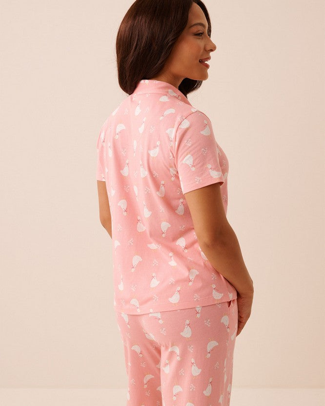 Cotton Viscose Summer Shirt - Pink
