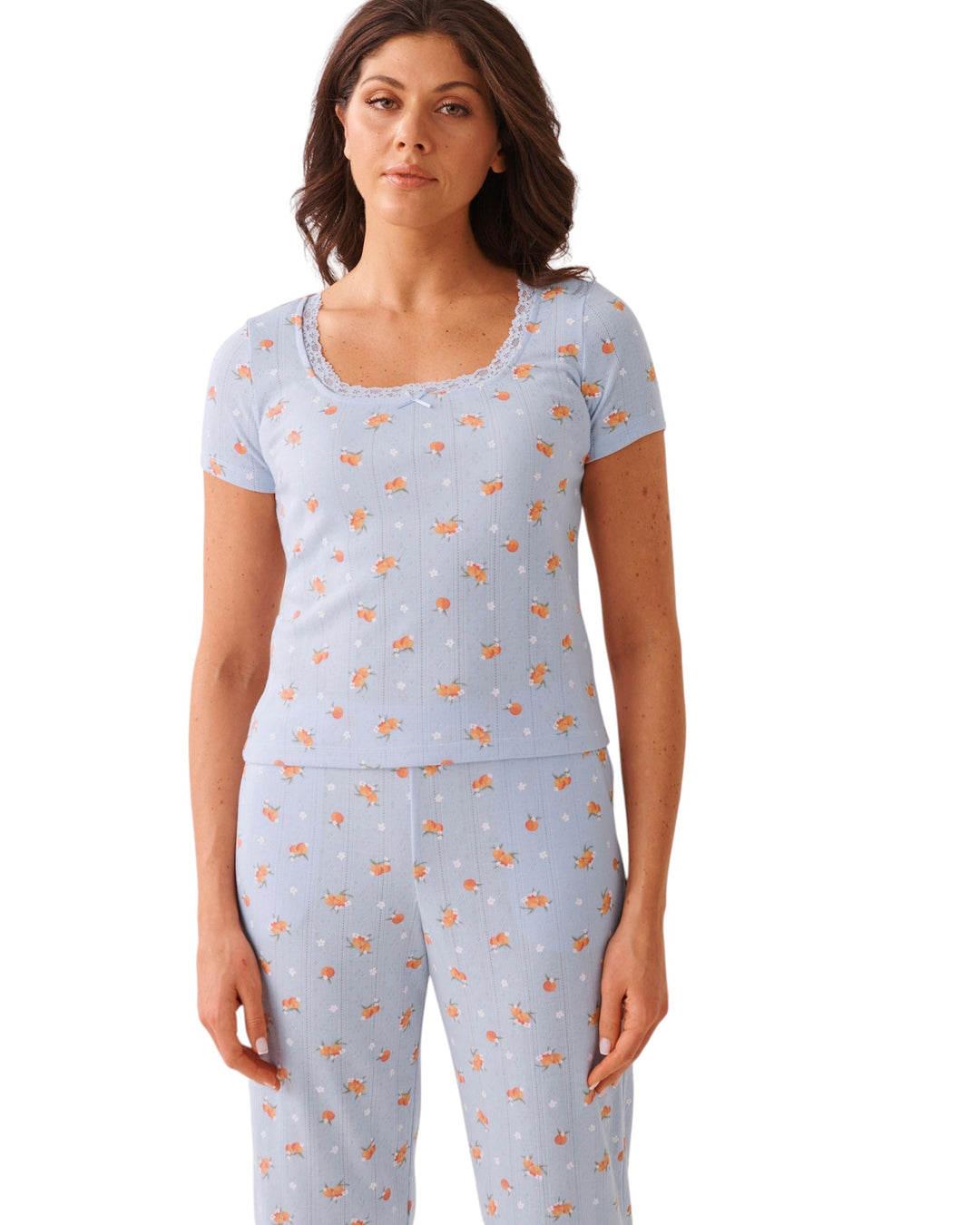 Pointelle Floral T-shirt