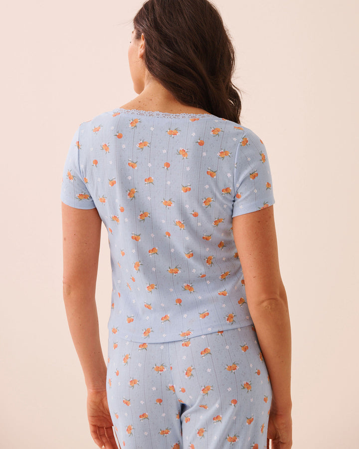 Pointelle Floral T-shirt