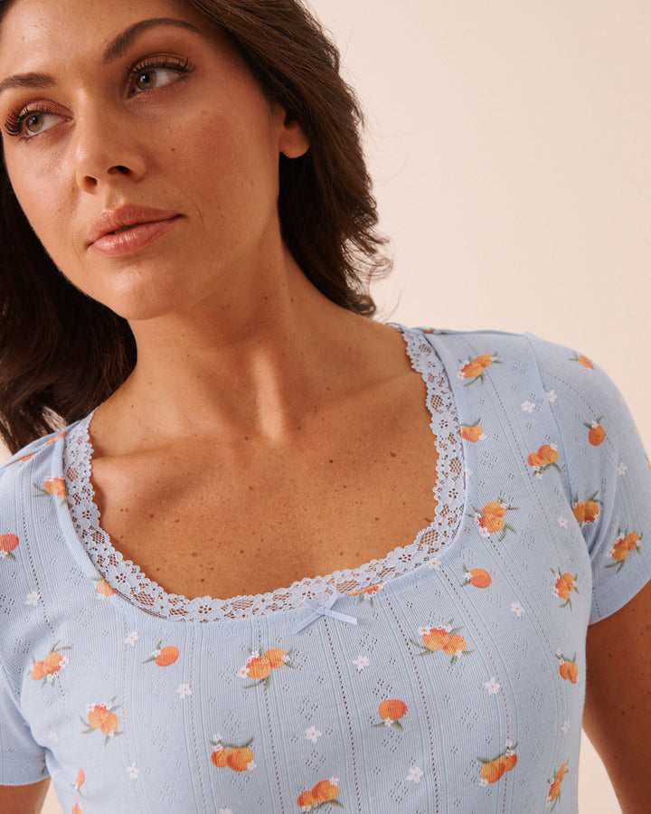 Pointelle Floral T-shirt